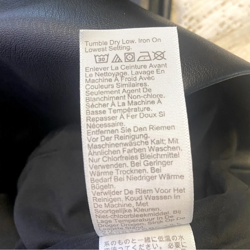 J. Crew Black Faux Leather Shirtdress